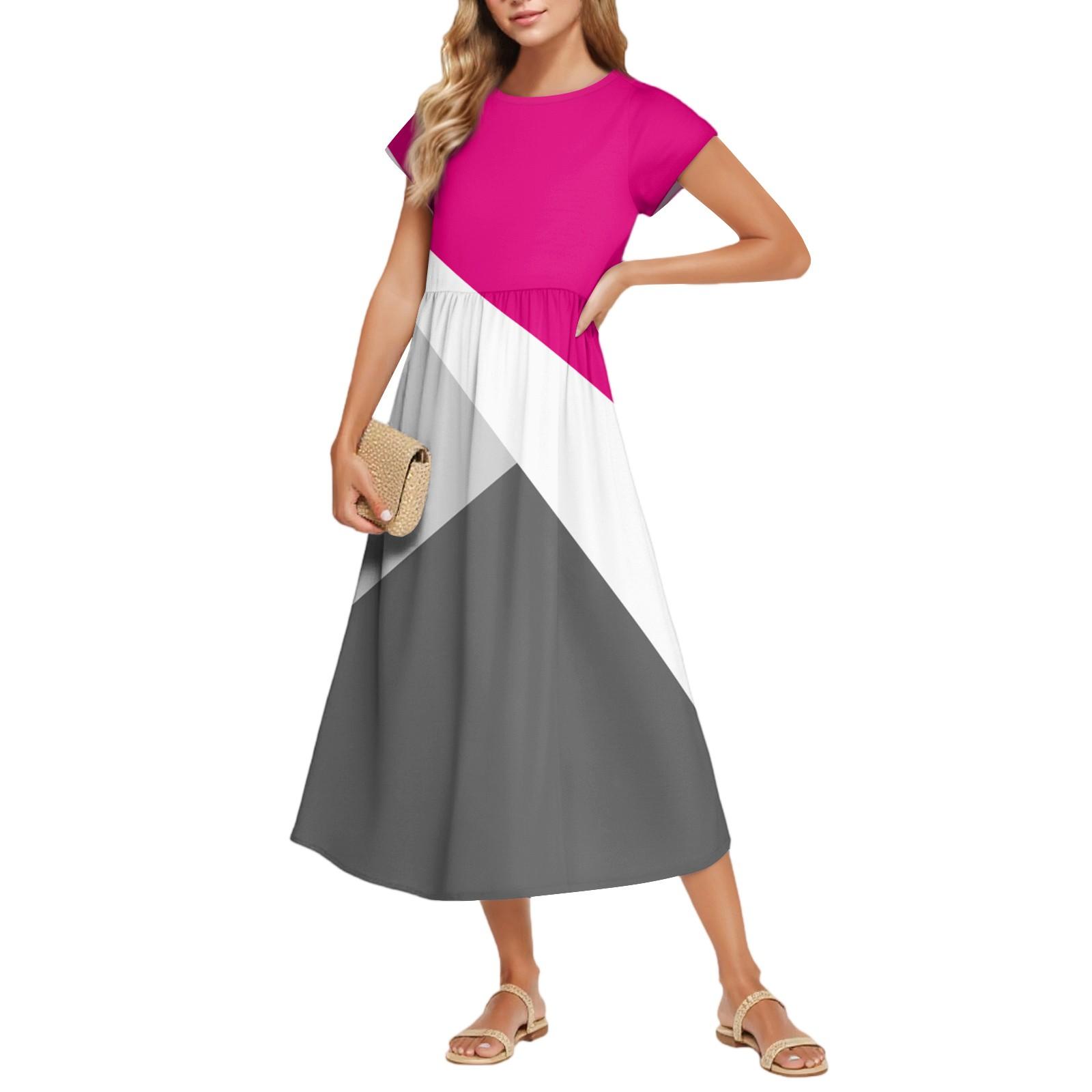 

Женские Модные Темпераментные Элегантные Платья с Цветочным Принтом и Завышенной Талией в Повседневном Стиле M киноварь