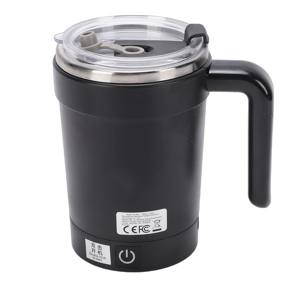 Self Stirring Mug Stainless Steel Automatic Magnetic Coffee Mug USB Rechargeable 380ML Capacity with Straw