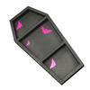 Room Decor Coffin Shelf with 4 Bat Patches Wooden Floating Storage Display Shelf for Wall and Table Top