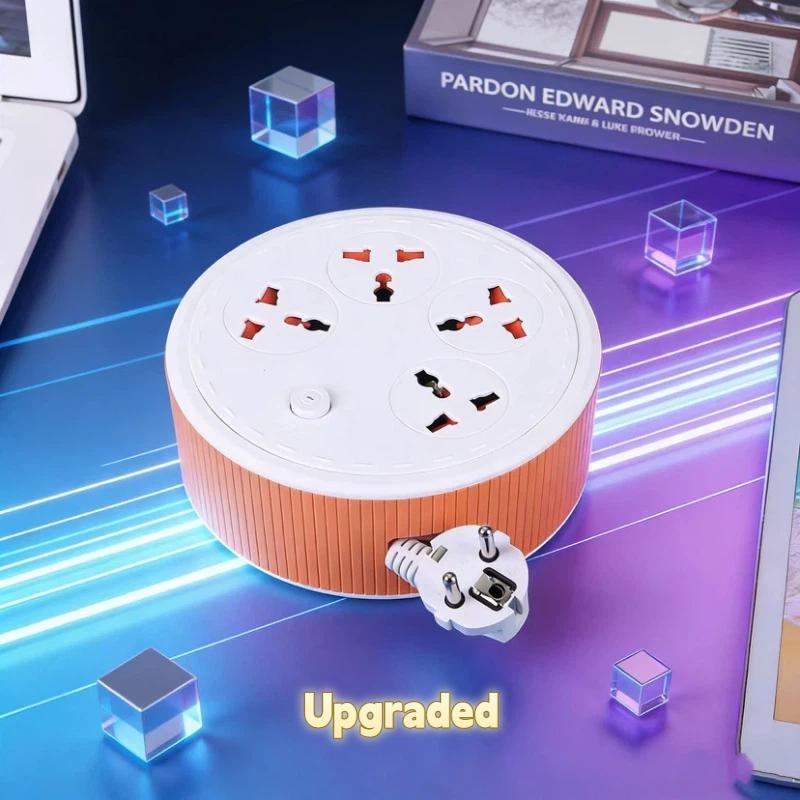 Universal Socket Power Strip – Portable Extension Cord with 2-Meter Cable, EU Plug, Multi-Outlet Charger
