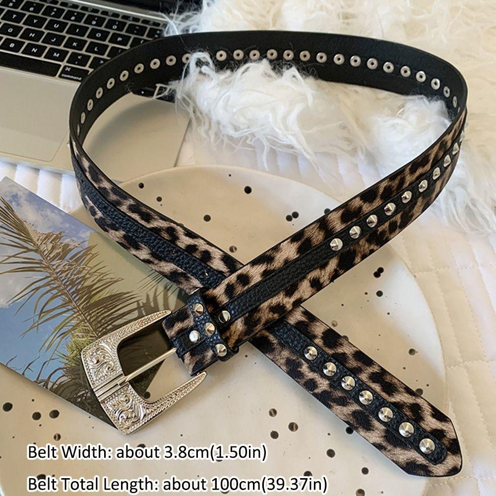 PU Leather Waist Strap Leopard Print Waist Belts Casual Waistband  Women