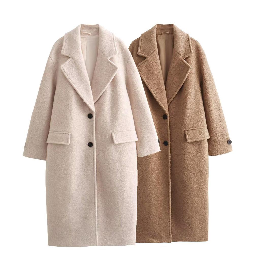 2024 Autumn/Winter European & American Women's Long Wool Coat
