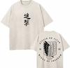 Washed Vintage Anime Attack On Titan Eren Jaeger Skeleton Graphic T Shirt Men Women Cartoon Manga Oversized Tshirts Streetwear