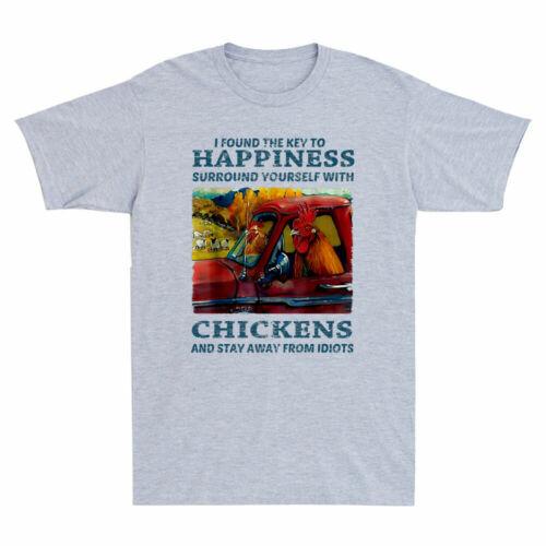 I Found The Key To Happiness Surround Yourself With Chicken Vintage Men T-Shirt XXXL