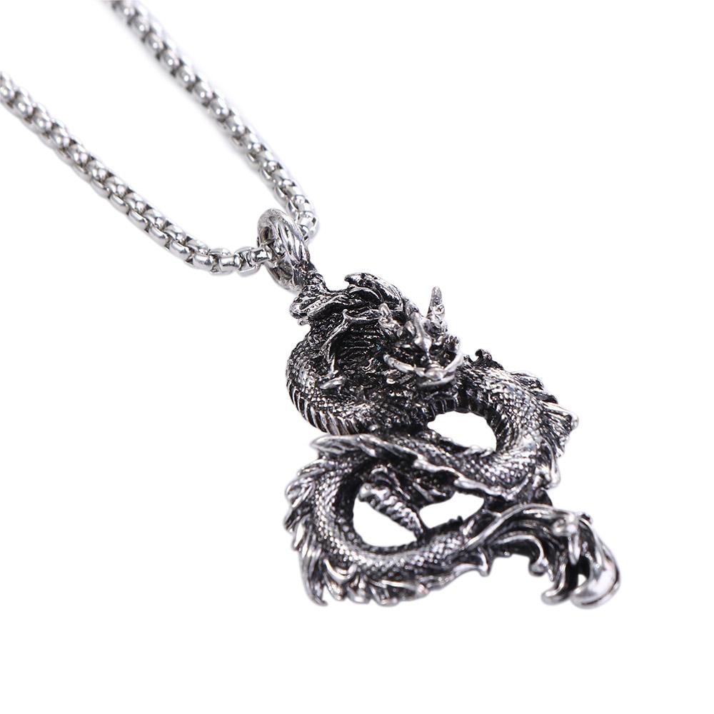 Hiphop Street Titanium Steel Korean Clavicle Choker Man Chain Necklace Neck Jewelry Dragon Pendant