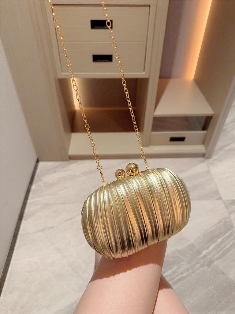 Gorgeous Oval Box Bag Clutch Bag Women's Banquet Evening Dress Clutch Bag with Cheongsam Wedding Chain Bag