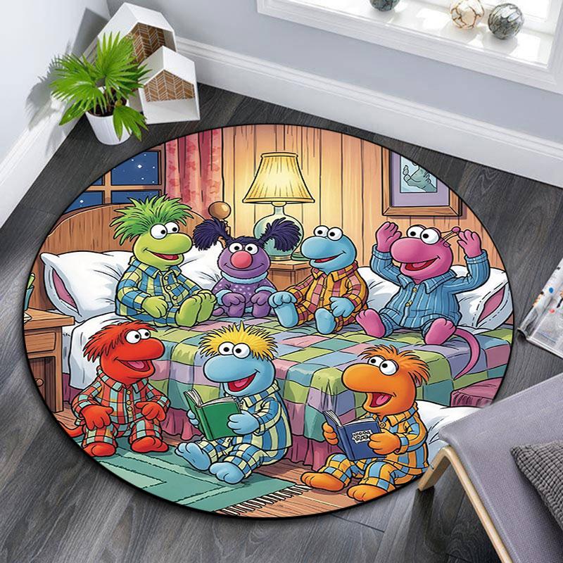 Sesame Street4,Round Area Rug,Carpet Rug for Living Room Bedroom Sofa Playroom Decor,Non-slip Floor Mat