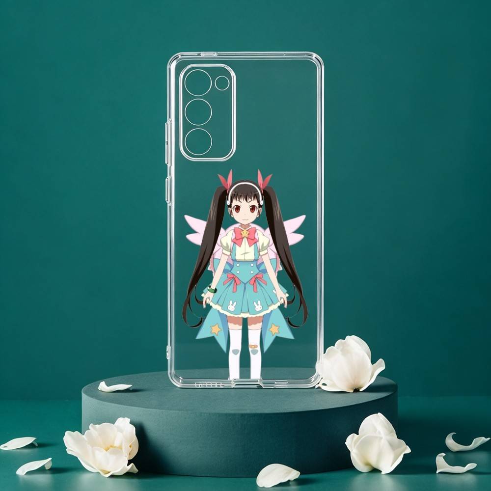 H-Hachikuji Mayoi Cute Phone Case For Samsung Galaxy S24 S25 S23 S22 S21 Plus S24 S25 Transparent Cover Case