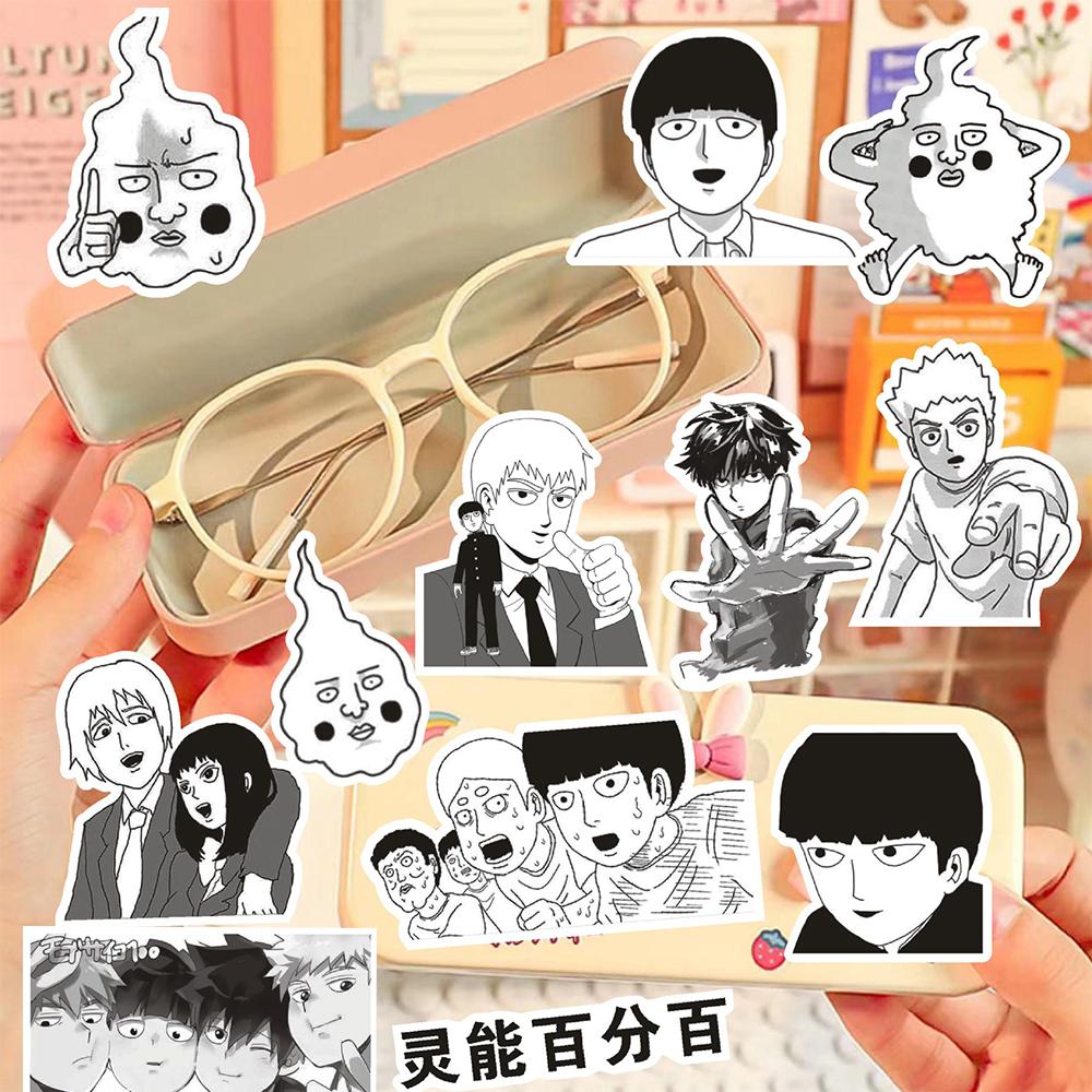 10/30/70pcs Mob Psycho 100 Black White Manga Stickers Cool Cartoon Anime Sticker Water Bottle Guitar Phone Bike Decals