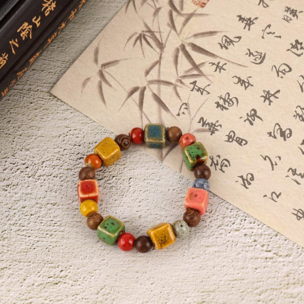 Adjustable Ceramic Bracelet Ethnic Handmade Boho Bracelet Star Claw Bead Bracelet Natural Ethnic Jewelry For Daily Wear Gift For