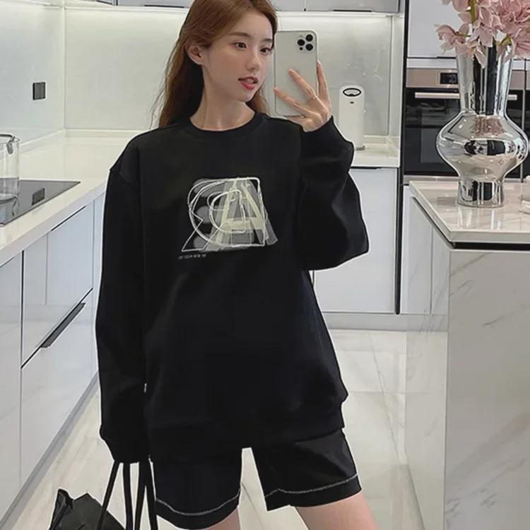 ADER Korea Trendy Double Shadow Embroidered Sweatshirt for Couples – Autumn/Winter Edition