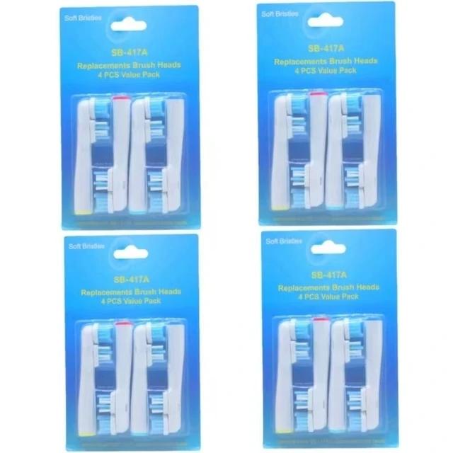 8pcs For Dual Clean Electric Toothbrush Head Replacements Soft Heads 1000 8000 9000 417A Clean Bristle Nozzles