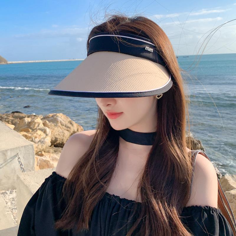 Women's Fashion Empty Top Shell Hat, Adjustable Cap, Sun Visor Hat, Sunshade Hat Sun Protection Wide Brim Buckets Hat Beach