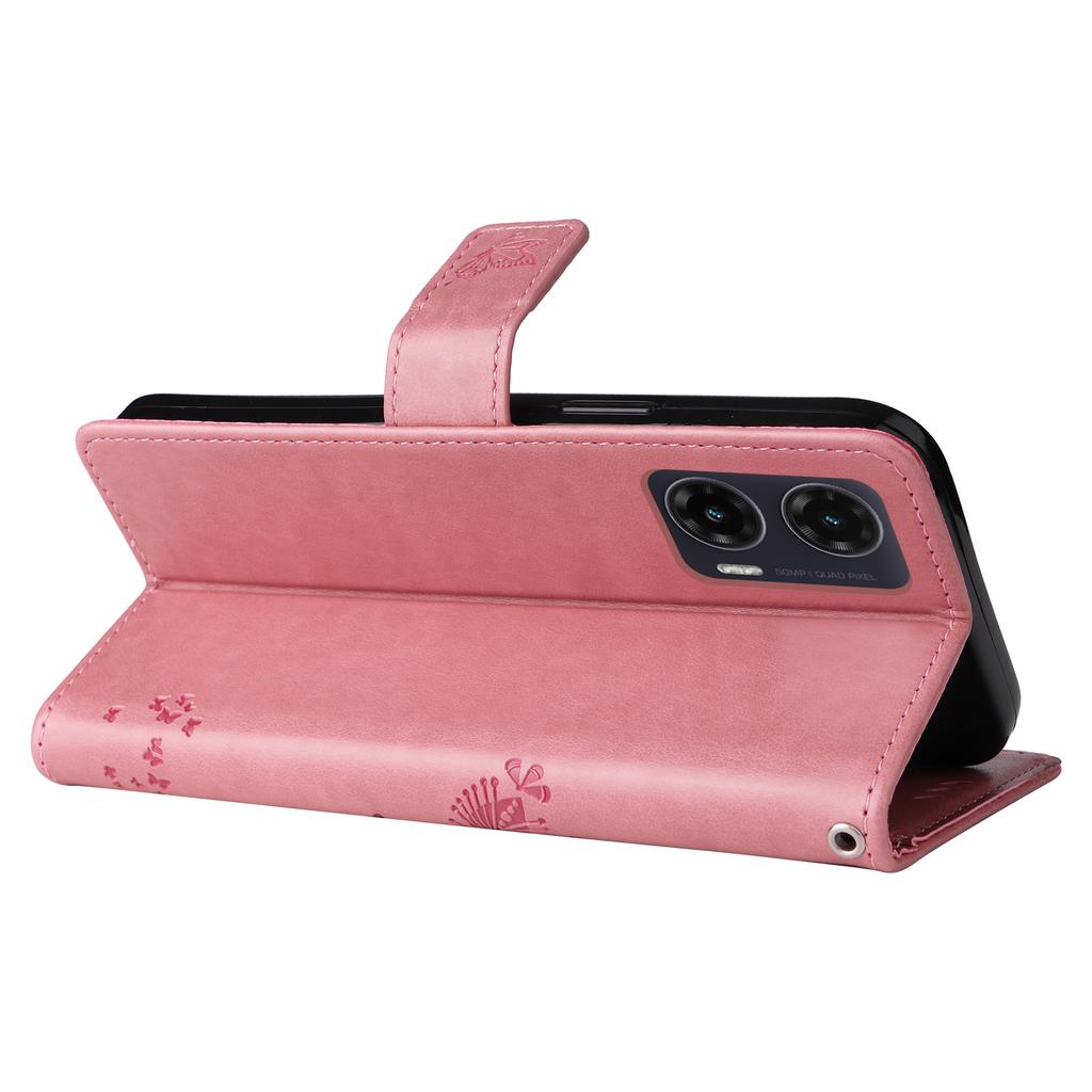 Etui na telefon Motorola Moto G35 5G ze stojakiem Wzór drzewa dla kota Skórzany portfel Pokrowiec na telefon komórkowy