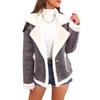 New Winter Women's Fashion Lapel Fleece Jacket, Warm Casual Thickened Outerwear Coat for Crossbody