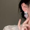Exquisite Pink Heart Shape Bowknot Stud Earrings For Women Shining CZ Zircon Love Earring Girl Wedding Party Temperament JewelryGood product