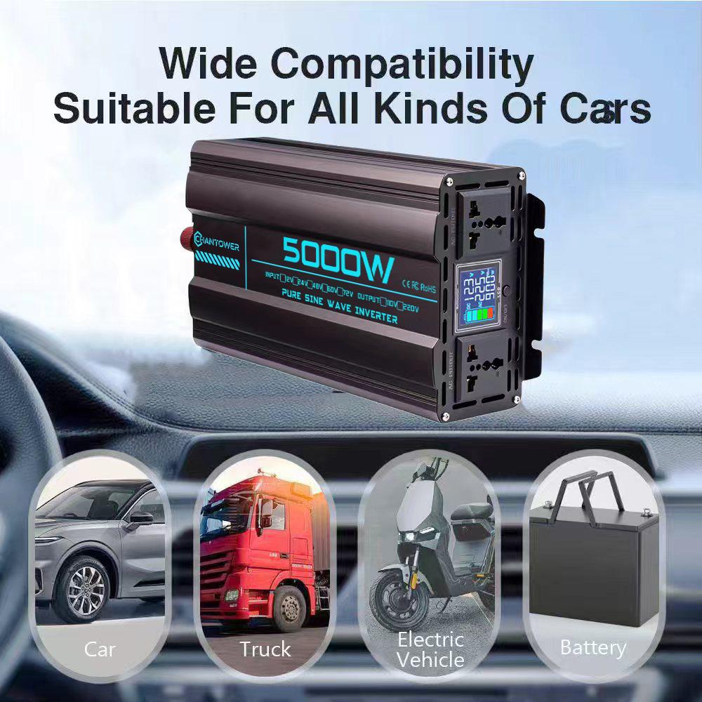 Pure Sine Wave Inverter DC 12v/24v/48v/60v/72v To AC 110v/220v 6000W 5000W 4000W 3000W 1600W Converter Car Solar Power Inverter