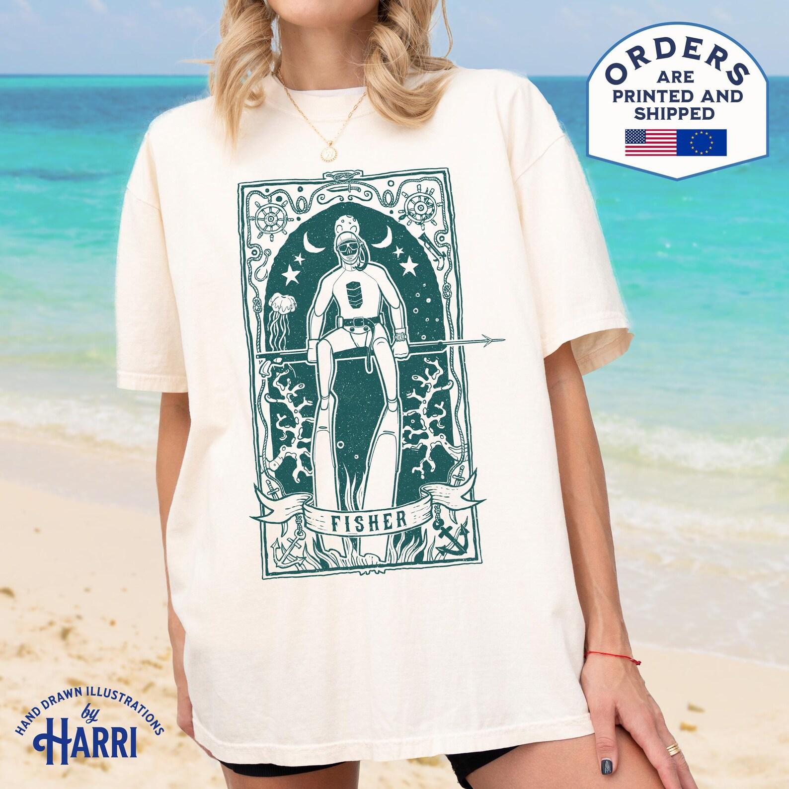 Mermaid Tarot Card T-Shirt: Witchy Sea Creature Top 3XL