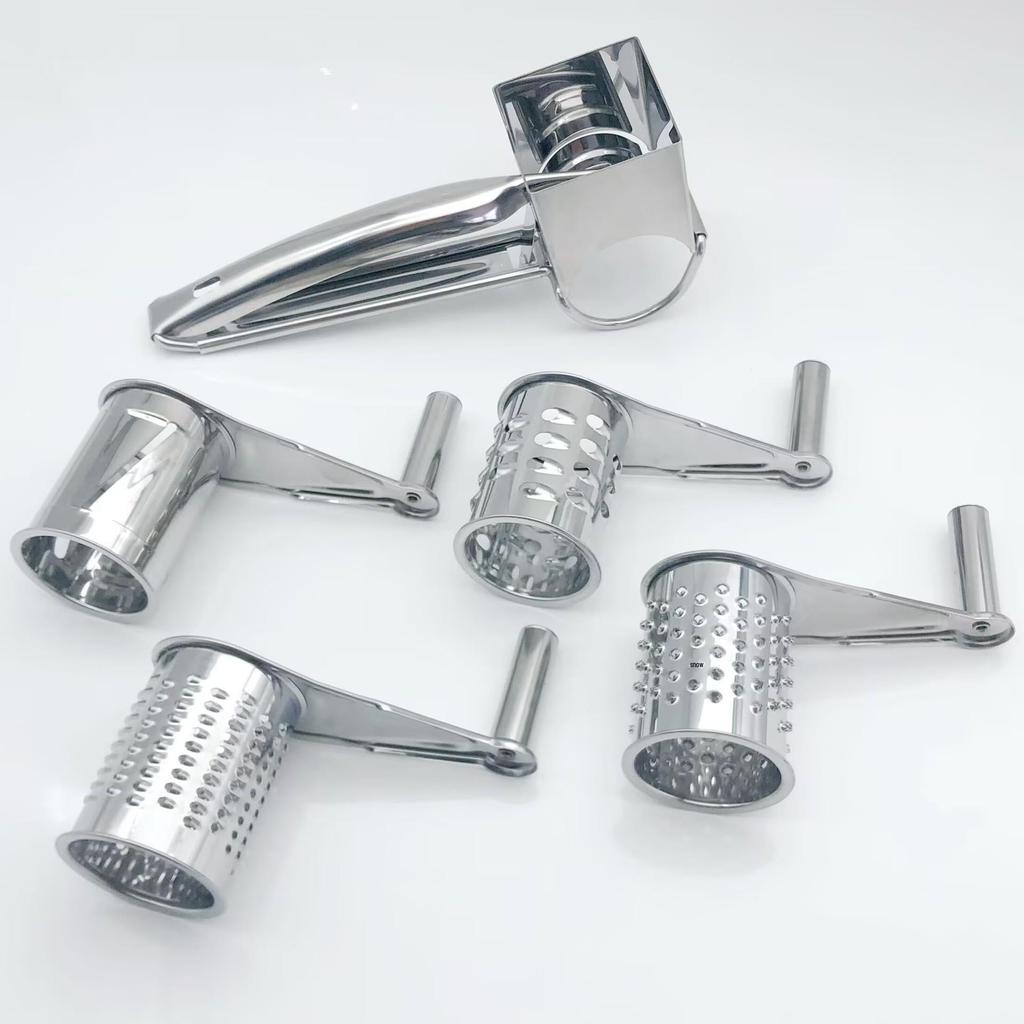 Stainless Steel Hand-Crank Rotary Cheese Grater for Kitchen Use