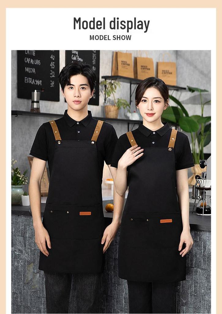 Korean Style Logo Print Fashion Apron - Unisex Kitchen Workwear