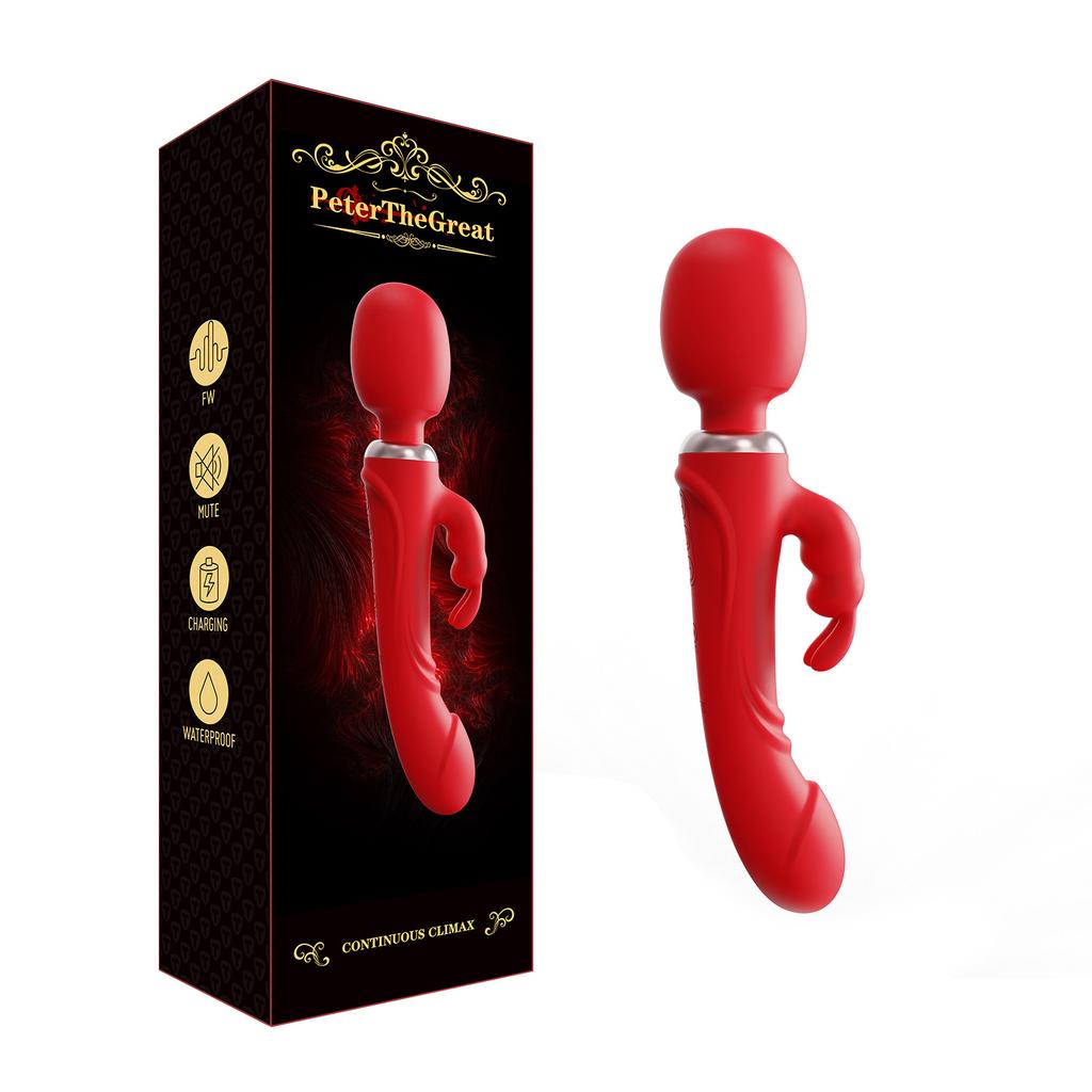 Dual-Ended Rabbit Vibrator for Women G Spot Clitoral Stimulator 3 Vibration Modes Waterproof Adult Sex Toy