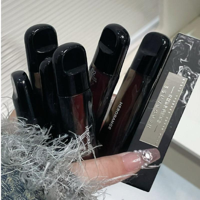 Herorange Brillo de Labios Espejo Luz de Agua Hidratante No se Pega a la Taza Rojo Altamente Pigmentado Labial Líquido Tinte de Labios Maquillaje Cosméticos