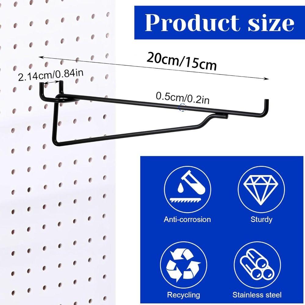 5pcs Heavy Duty Peg Board Brackets Wall Mount Pegboard Organizer Portable Pegboard Clip Set  Garage