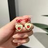 New Lovely Red Bowknot Earrings For Women Gifts Fashion Fermale Party Jewelry Korean Sweet Strawberry Heart Hanging Earrings
