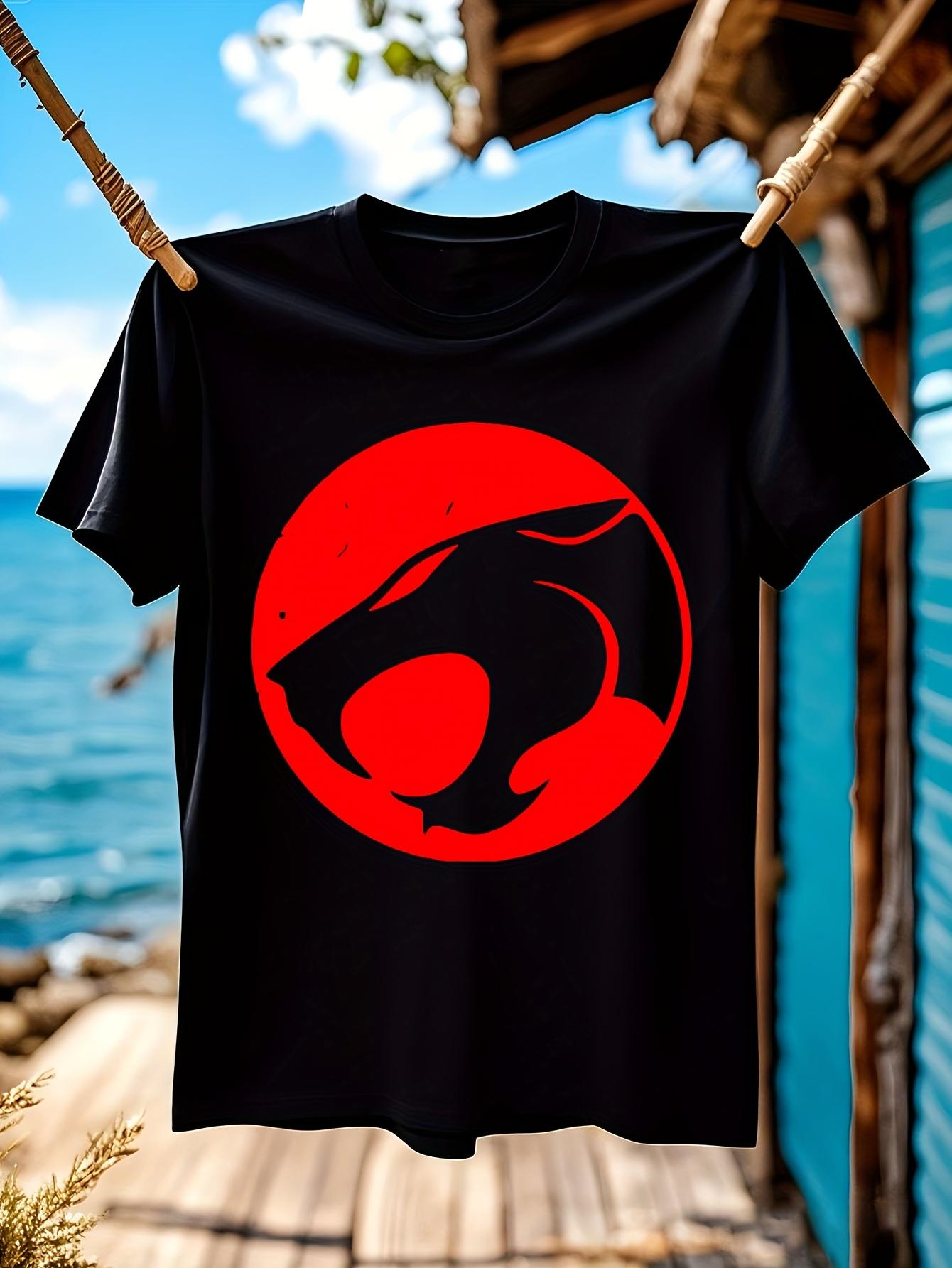 Thundercats Logo Graphic Tshirt Black Tee with Red Panthe... M