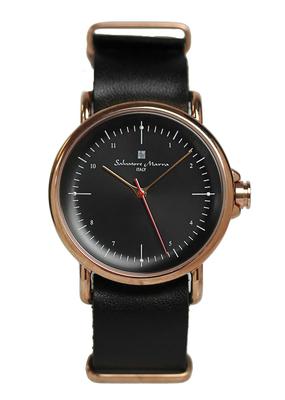 Salvatore Marra und Lederarmband Beliebte Herren- und Damenuhr, Schlicht, SM22104-PGBK