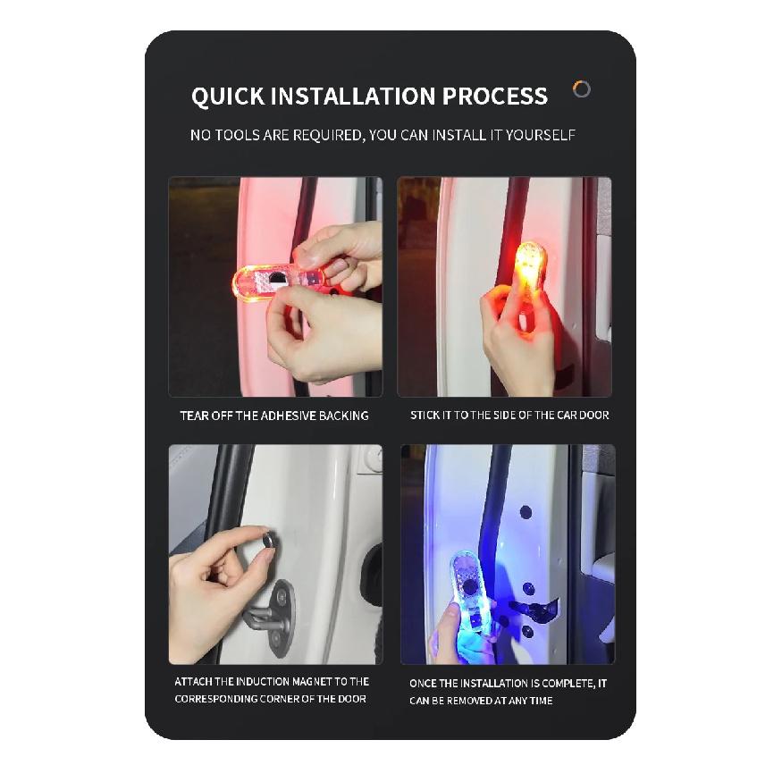 1/2PCS Car RGB LED Door Strobe Warning Signal Lights USB Magnetic Welcome Light Safe Anti-collision Emergency Lamp