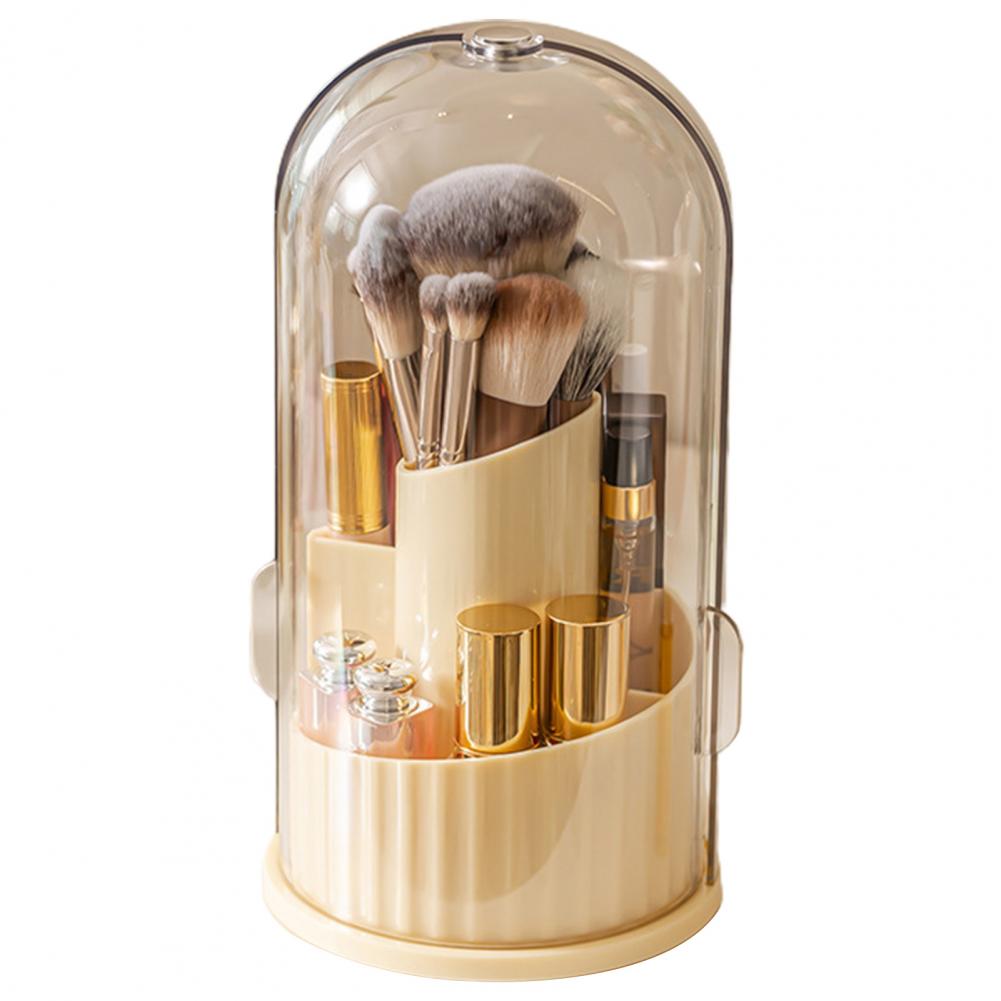 

Органайзер для кистей с сетчатым дизайном, многофункциональный пылезащитный косметический держатель, вращающийся на 360 градусов ящик для хранения кистей для макияжа, помады CHINA