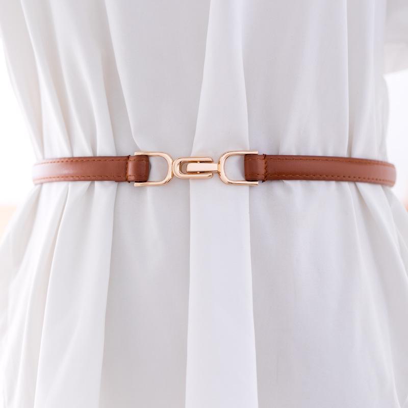 Versatile Women's Thin Leather Waist Belt - Trendy Fashion INS Style for Dresses and Coats