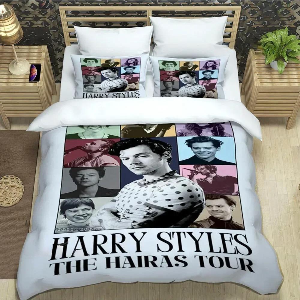 Copripiumino Federa Set Biancheria da Letto Cantante Harry Styles One Direction Decorazione Camera da Letto Adulti Ragazzi Ragazze Singola Matrimoniale