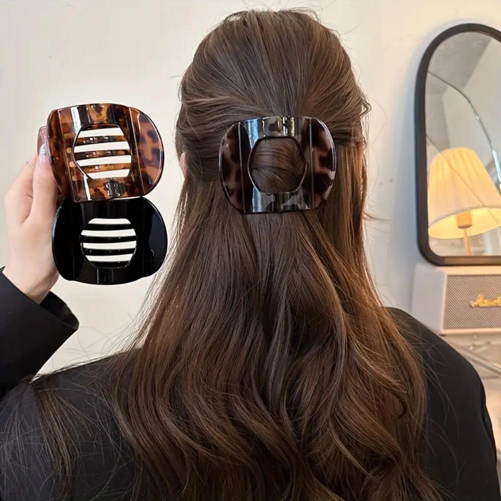 Bernsteinfarbenes Haarnadel-Set mit Leopardenmuster für Frauen, großes Haar-Accessoire, ästhetische geometrische Haarnadeln für Dutts