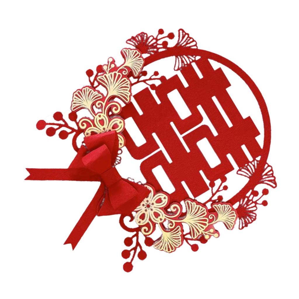 Chinese Wedding Sticker Romantic Exquisite Double Happiness Sticker Decoration for Entrance Door