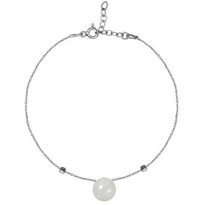 [R3003] - Silver Bracelet 'Meghan' Silver Moonstone (rhodium) - 8 Mm