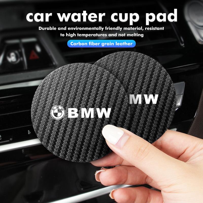 2Pcs Car Coasters Water Cup Holder Pads Anti Slip Accessories For BMW M 1 3 4 5 6 7 Series M3 M6 F01 F02E34 E36 E70 F10 X6 X1 FF2