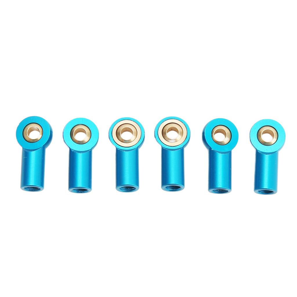 6Pcs Aluminum Alloy M3 Link Rod Tie Rod End Ball Head Joint Holder for 1 10 RC Car Blue