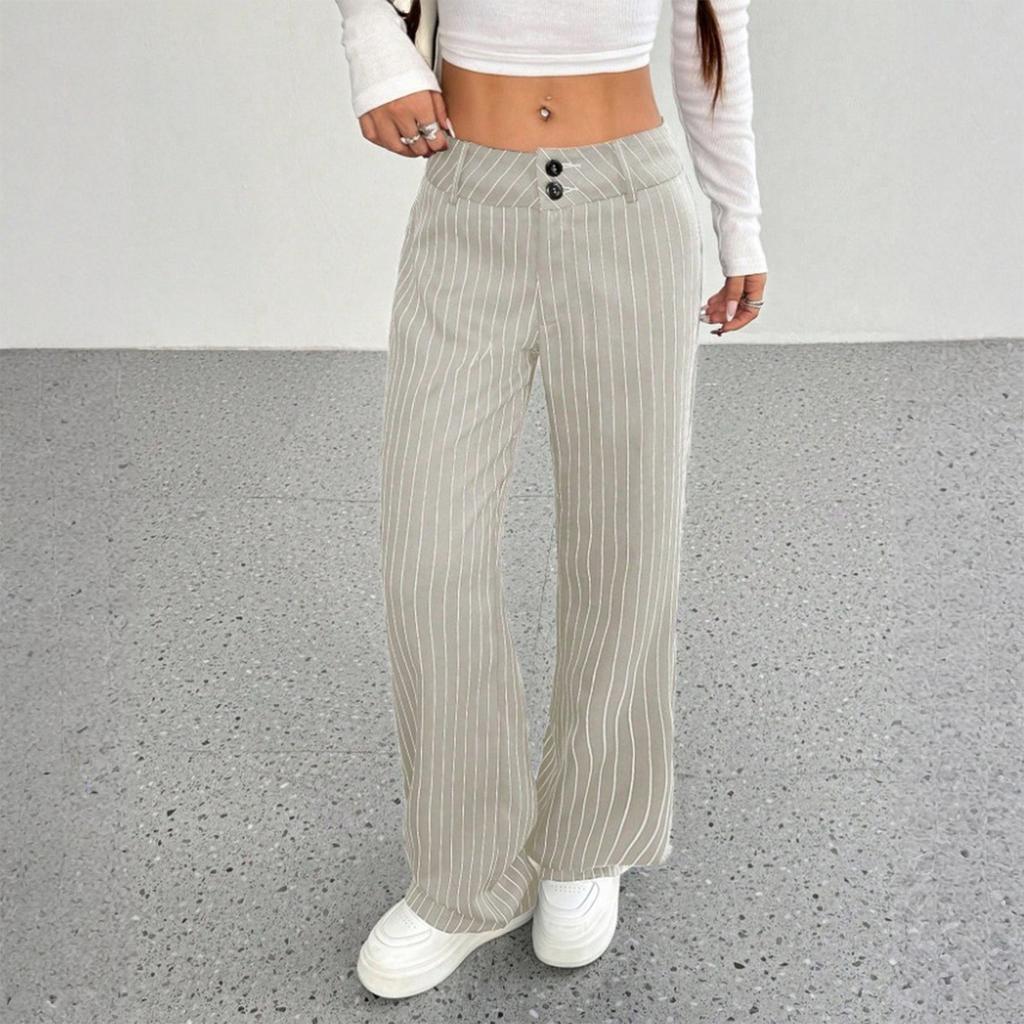 Women's Loose Casual Fashion Slim Fit Striped Wide Leg Pants