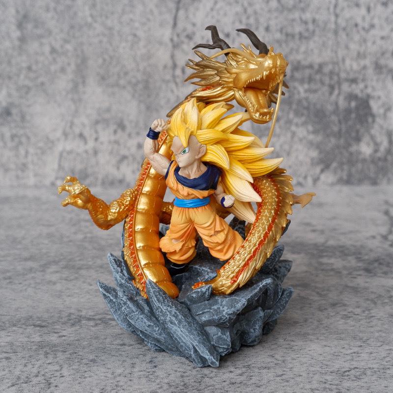 Dragon Ball Super Saiyan 3 Goku Golden Dragon Figure Ornament