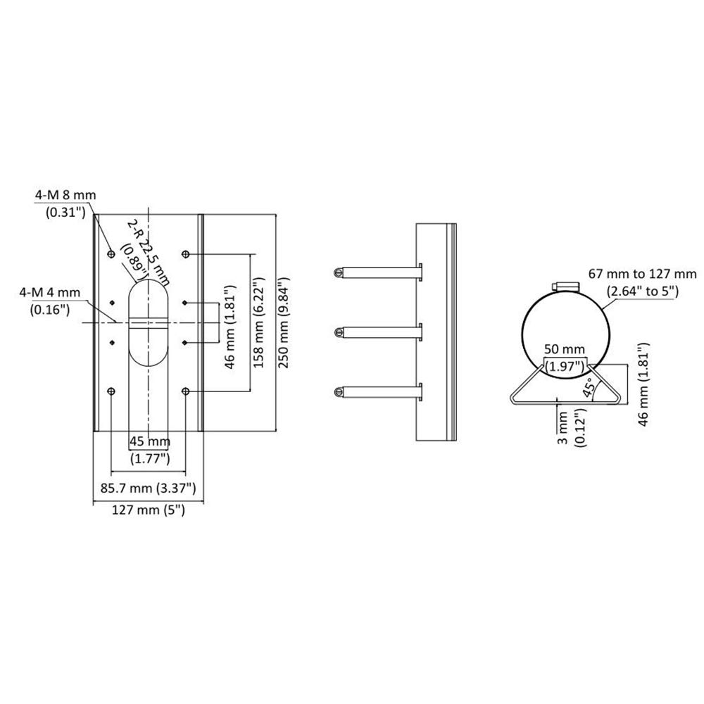 Vertikale Stangenmontagehalterung für und Kameras der 2Hx5-Serie DS-1475ZJ-SUS 26x5, 27x5,