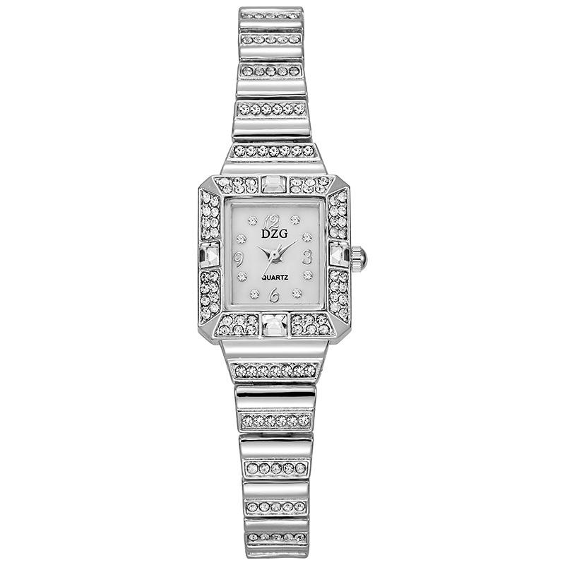 New Luxury High Quality Fashion Rhinestone Women Watch Square Small Clock Steel Wristwatch Lady Watches for Ladies Montre Femme