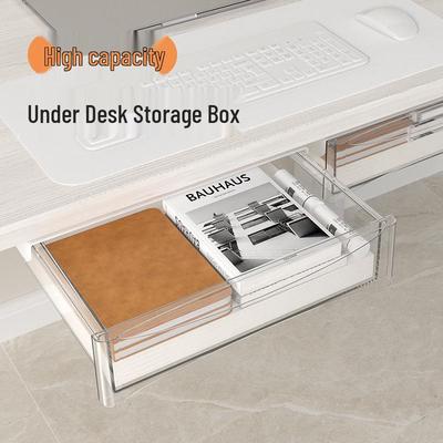 Under-Desk No-Drill Large Capacity Hanging Drawer with Rod for Easy Installation