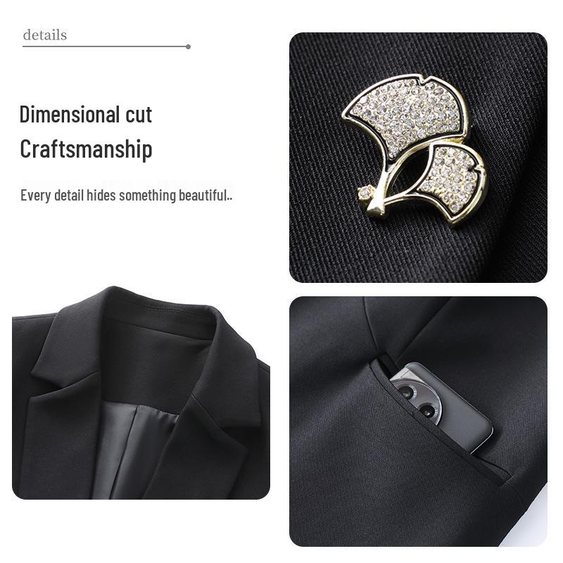 2024 Autumn/Winter Plus Size Slimming Commuter Suit Jacket for Middle-Aged Women