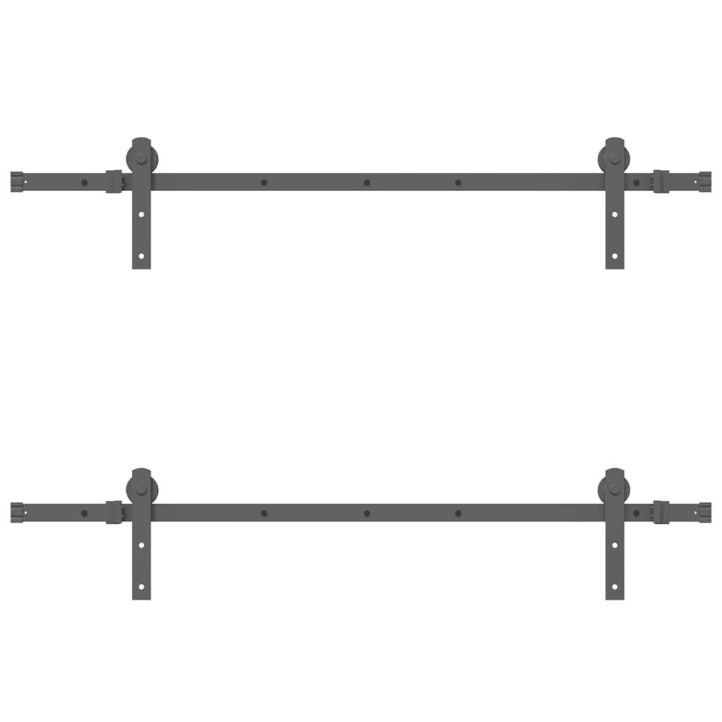 Vidaxl System Do Montażu Drzwi Przesuwnych, 152,5 Cm, Stal, Czarny