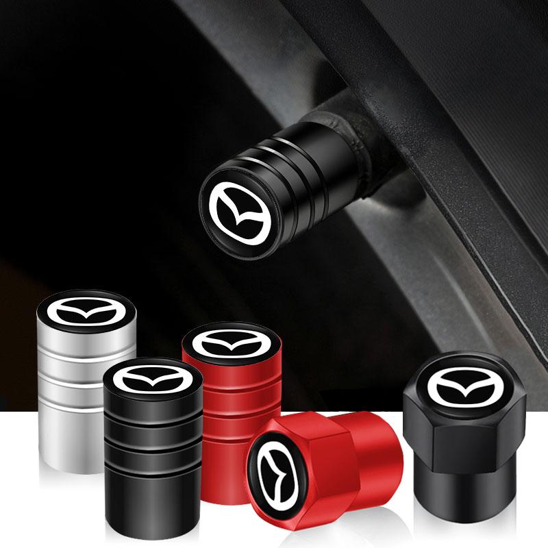 4Pcs Alloy Car Tire Valve Stem Cover Dust Cap Auto Accessories For Mazda Speed 2 3 5 6 Atenza CX80 CX70 CX90 CX3 CX5 CX8 MX30