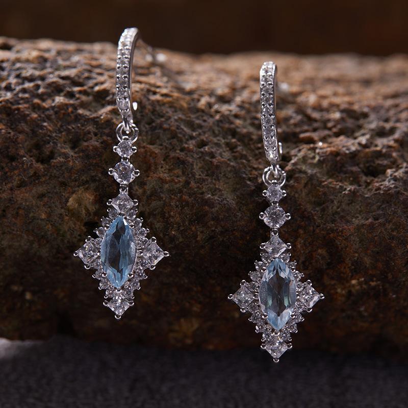 Niche Light Luxury Rhombus S925 Sterlingové Stříbro 18K Zlato Přírodní Barevný Pokladový Prsten, Vysoce Kvalitní Prsten na Ukazováček, Šperky Neztrácející Barvu