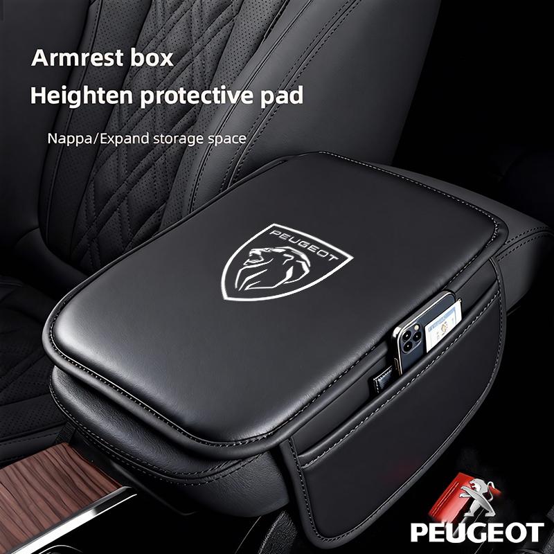 Car Armrest Mat Center Console Leather Protection Cushion For Peugeot 206 307 308 207 3008 208 407 508 2008 5008 301 406 408 607 tdf9
