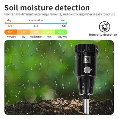 Long 155mm Metal Probe Soil Tester Soil PH Moisture Tester Metal Button for Flowers Planting Garden Tool PH Monitor Detector